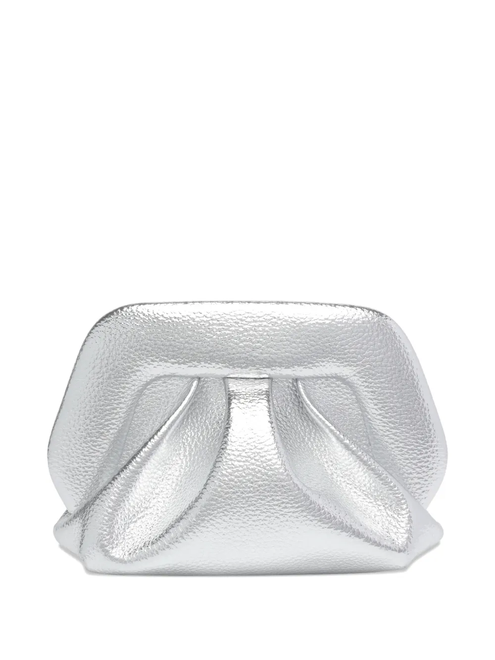 Themoirè Bios leather clutch bag - Argento