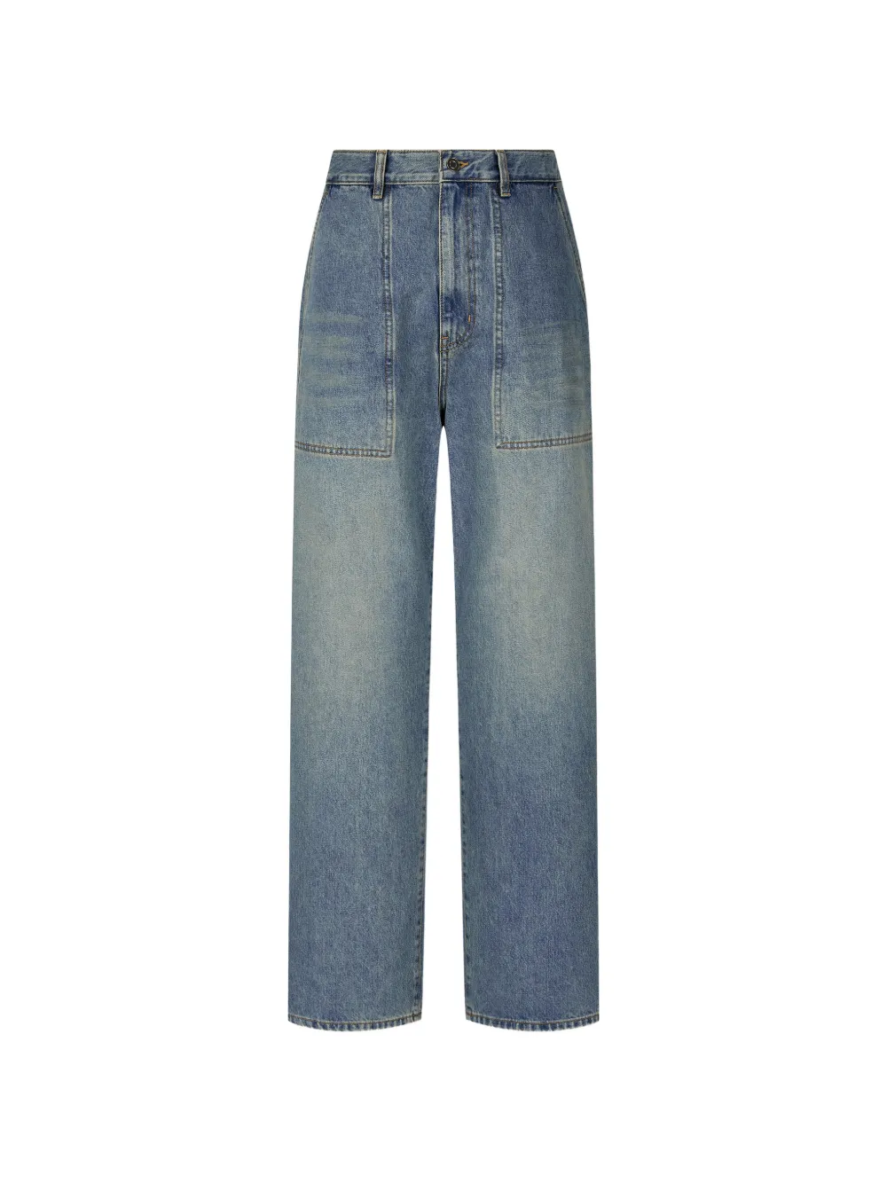 TOMBOY logo-patch trousers - Blu