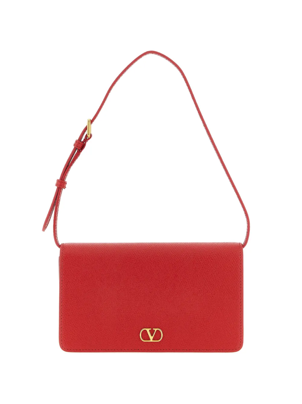 Valentino Garavani grainy vlogo signature shoulder bag - Rosso