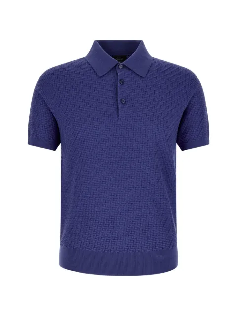 Brioni textured-weaving polo shirt