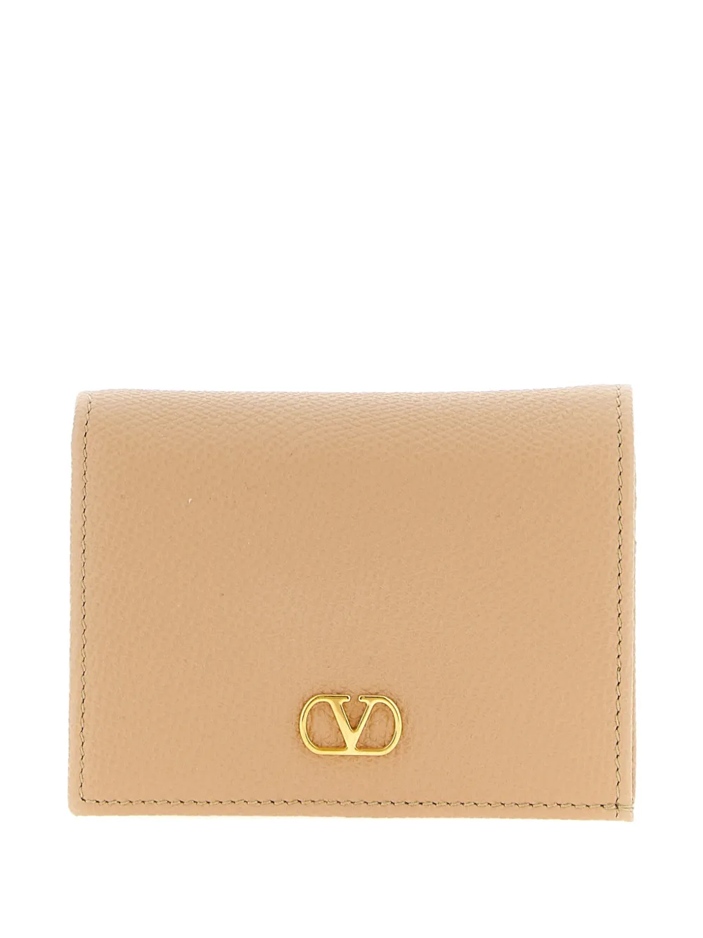 Valentino Garavani grained metallic signature wallet - Toni neutri
