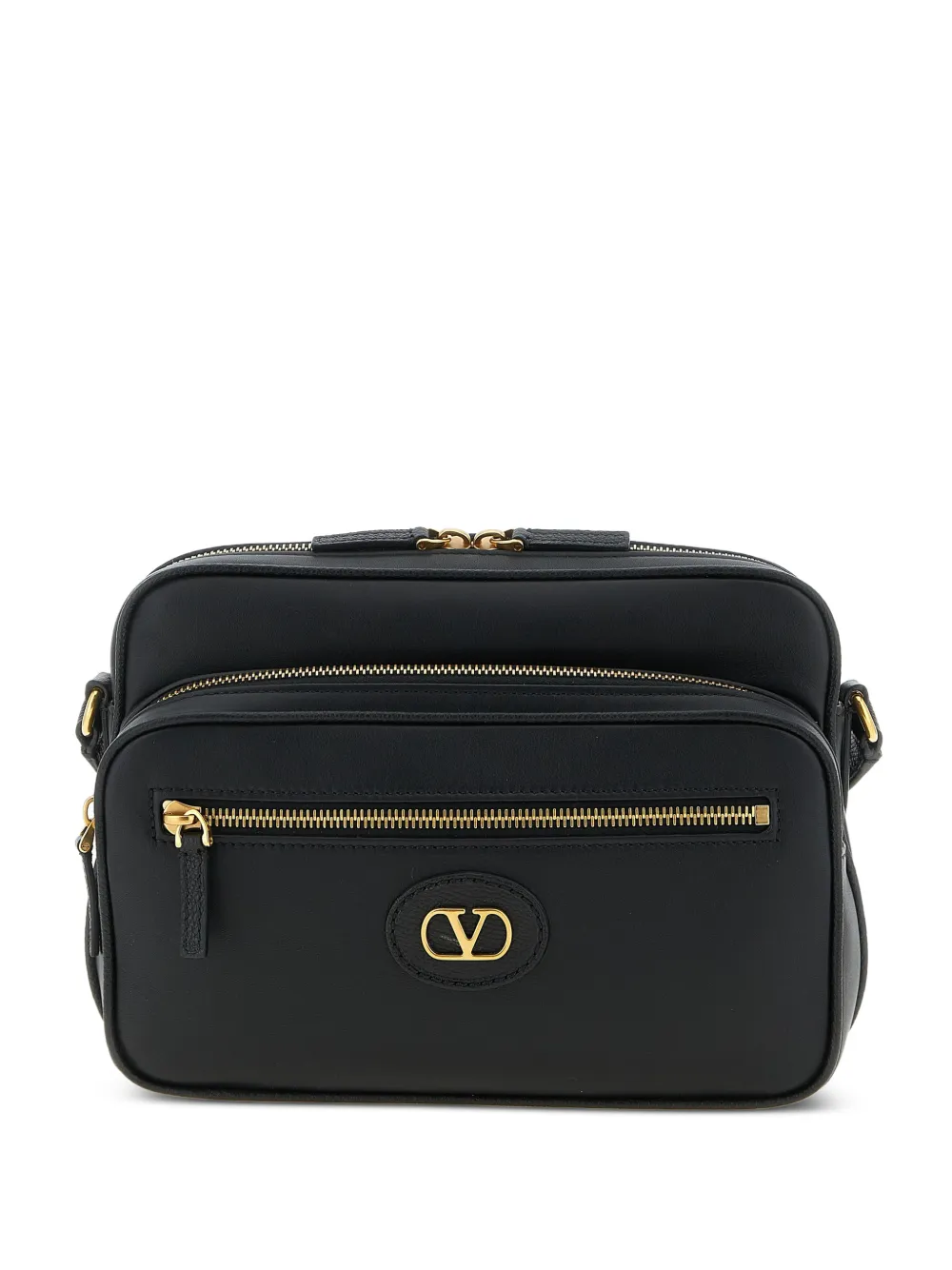 Valentino Garavani multi pocket vlogo leather shoulder bag - Nero