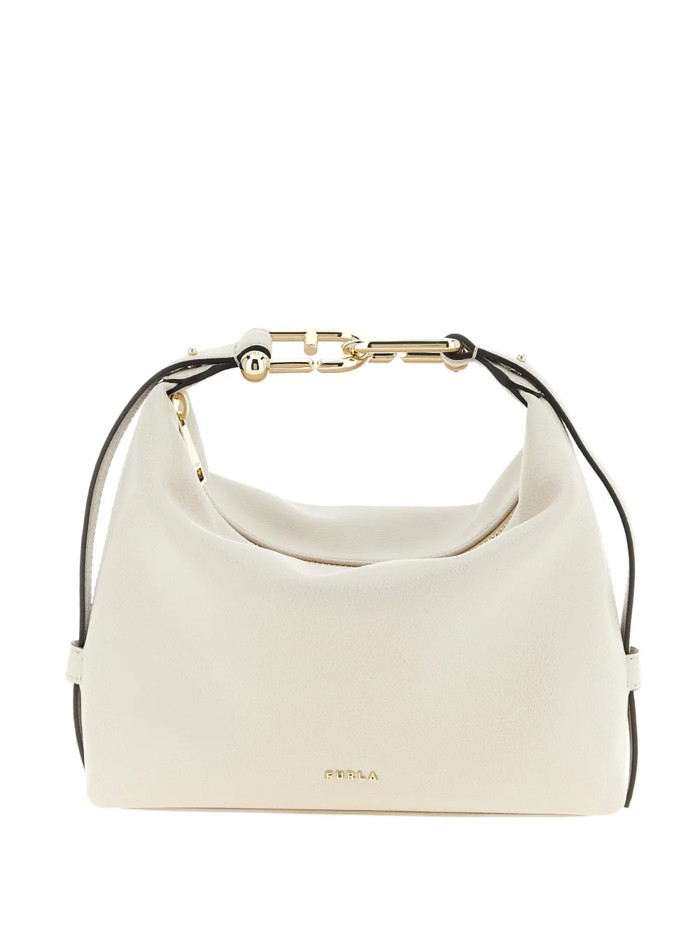 Furla Tonie metal logo fine-grain shoulder bag - Toni neutri