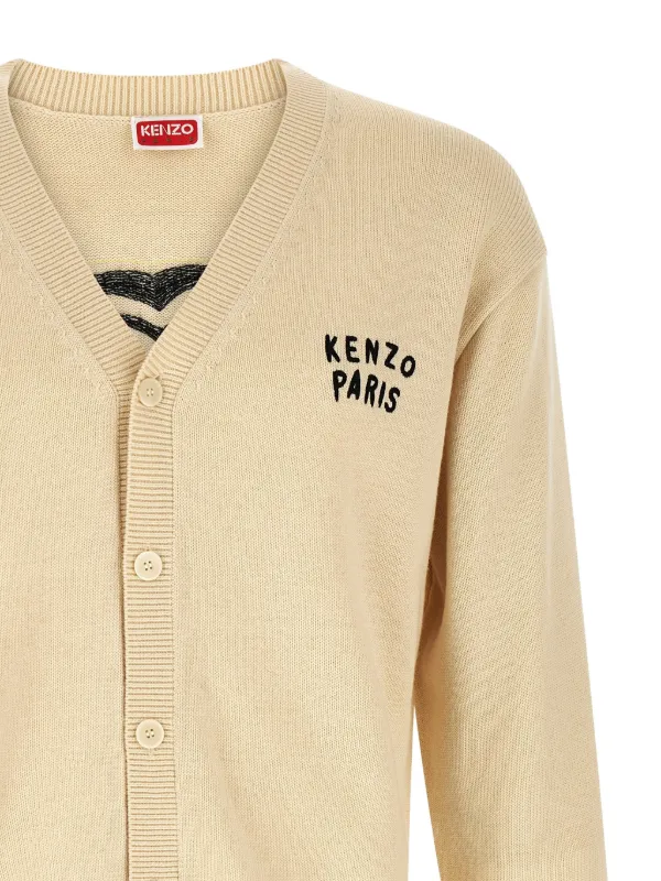 80s KENZO PARIS ウールカーディガン Kenzo Vネック カーディガン | ニュートラル | FARFETCH JP