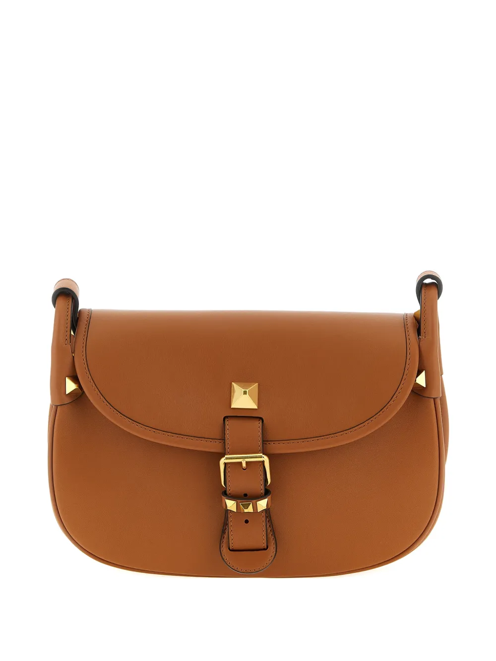 Valentino Garavani medium Flaneuse stud-appliqué leather cross-body bag - Marrone