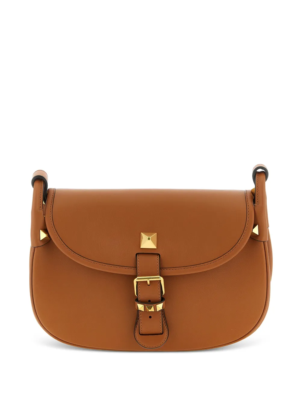 Valentino Garavani medium Flaneuse stud-appliqué leather cross-body bag - Marrone