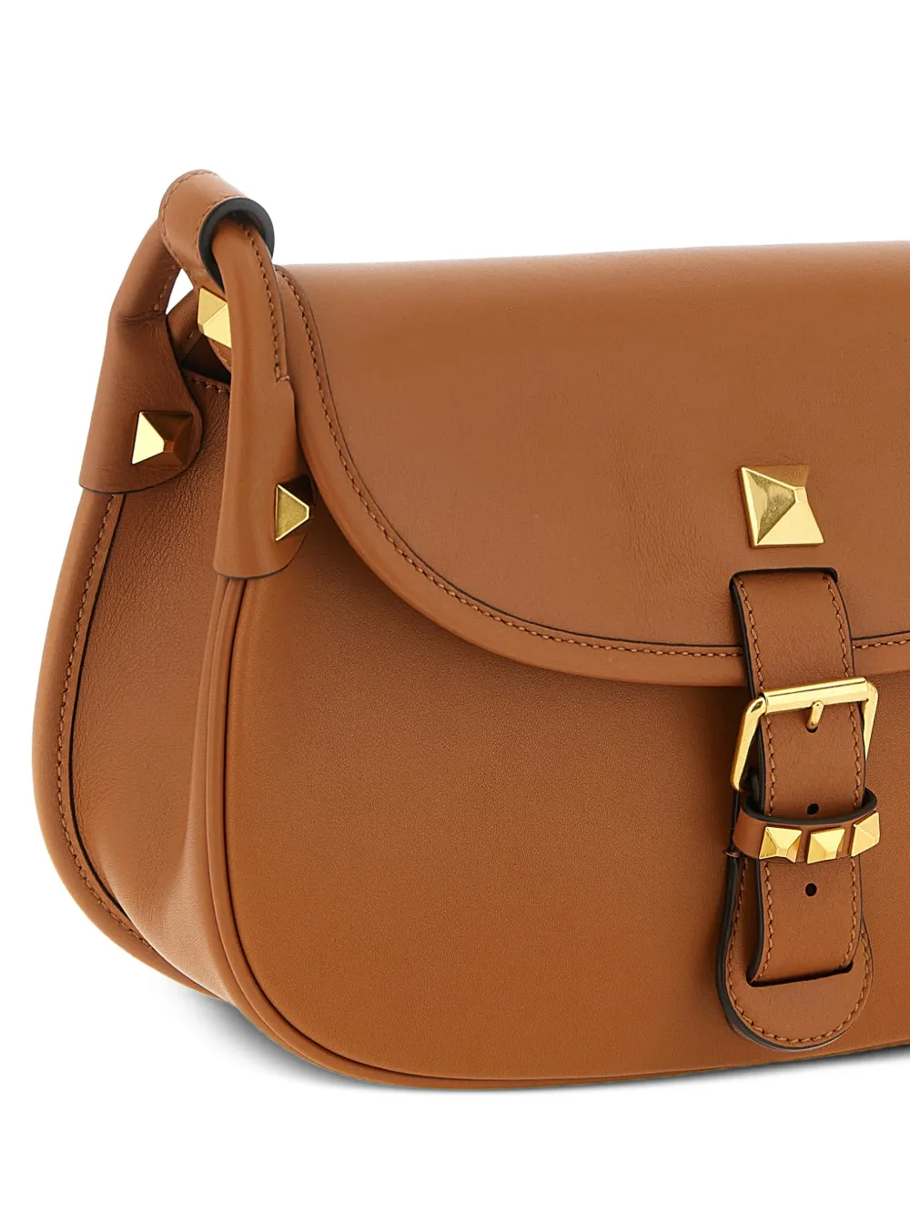 Valentino Garavani Medium Flaneuse leren crossbodytas met studs Bruin