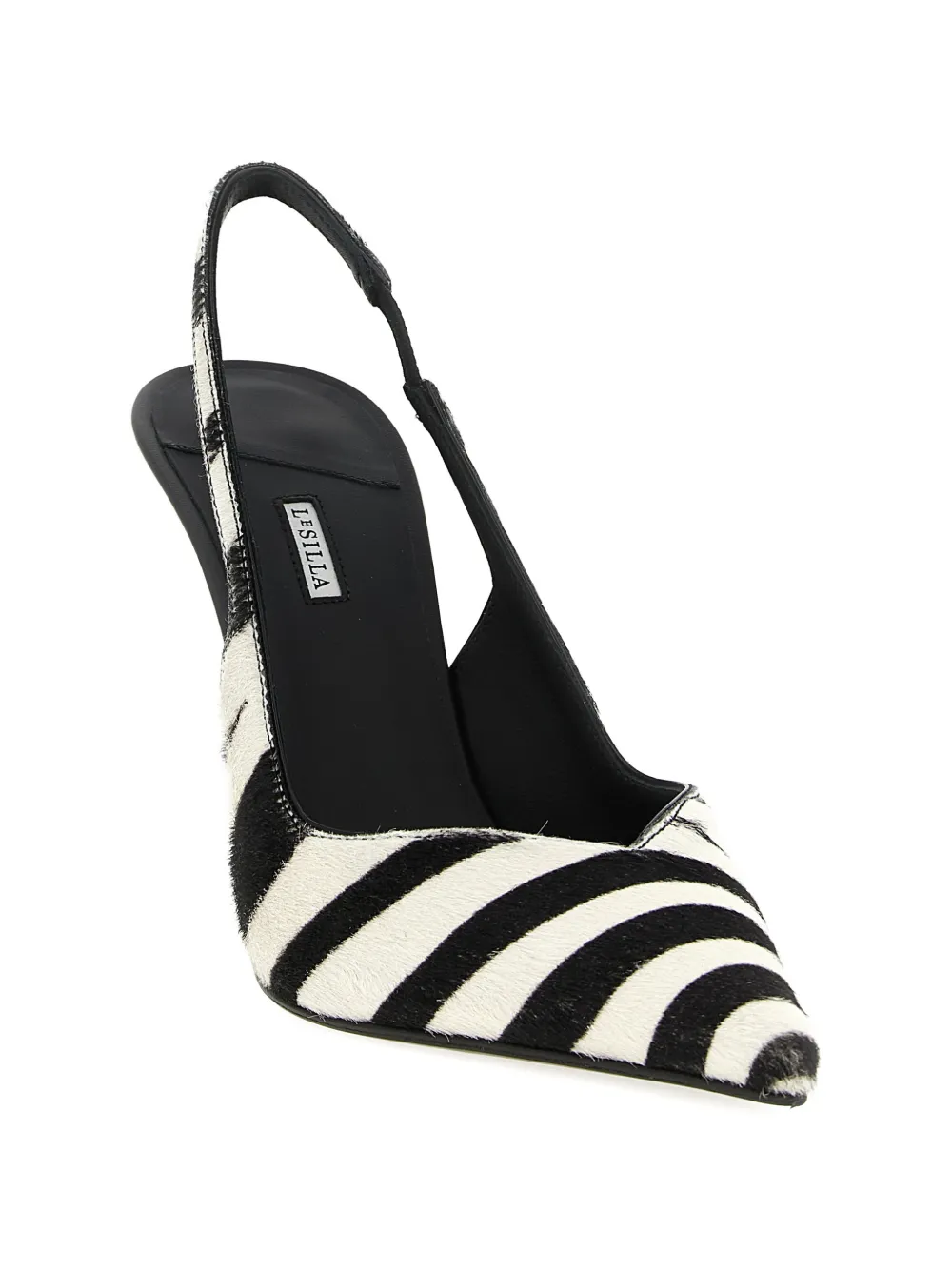 Le Silla Stiletto slingback pumps met zebrapatroon Wit