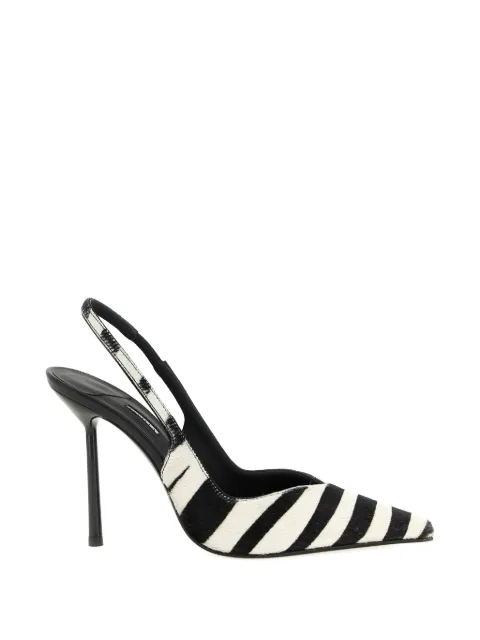 Le Silla zebra-pattern stiletto slingback heeled pumps