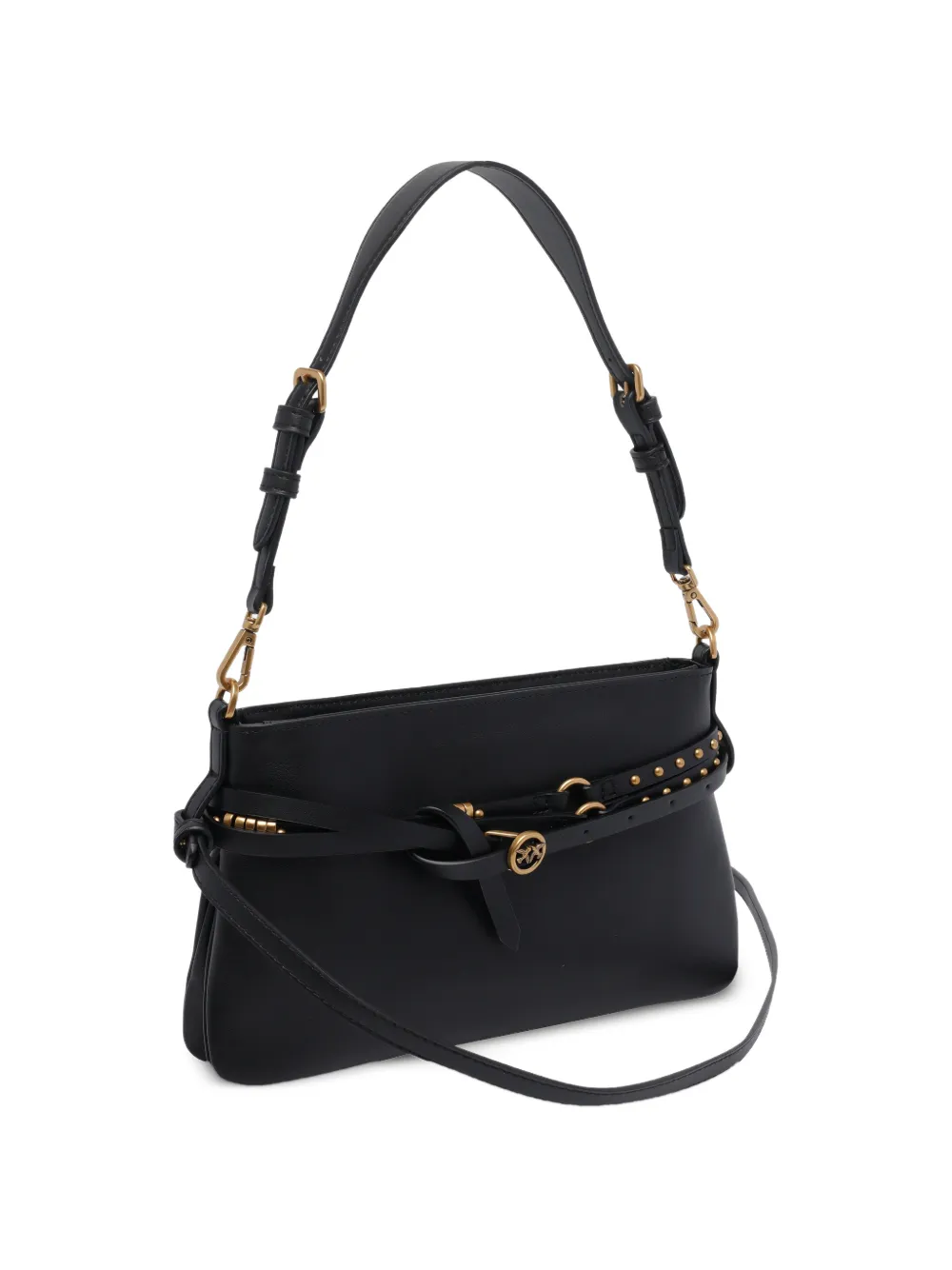  Pinko Logo-detail Shoulder Bag - Black 