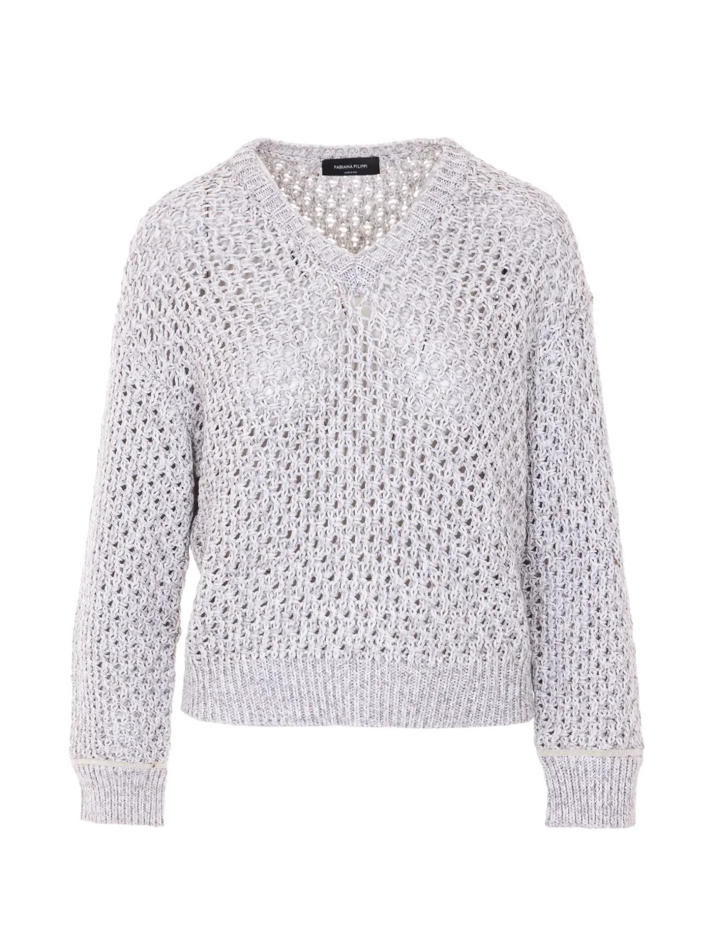 Fabiana Filippi V-neck long-sleeve sweater - Grigio