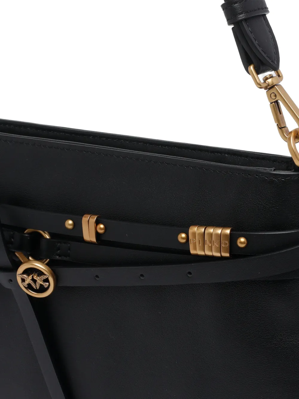 Studded Logo Shoulder Bag