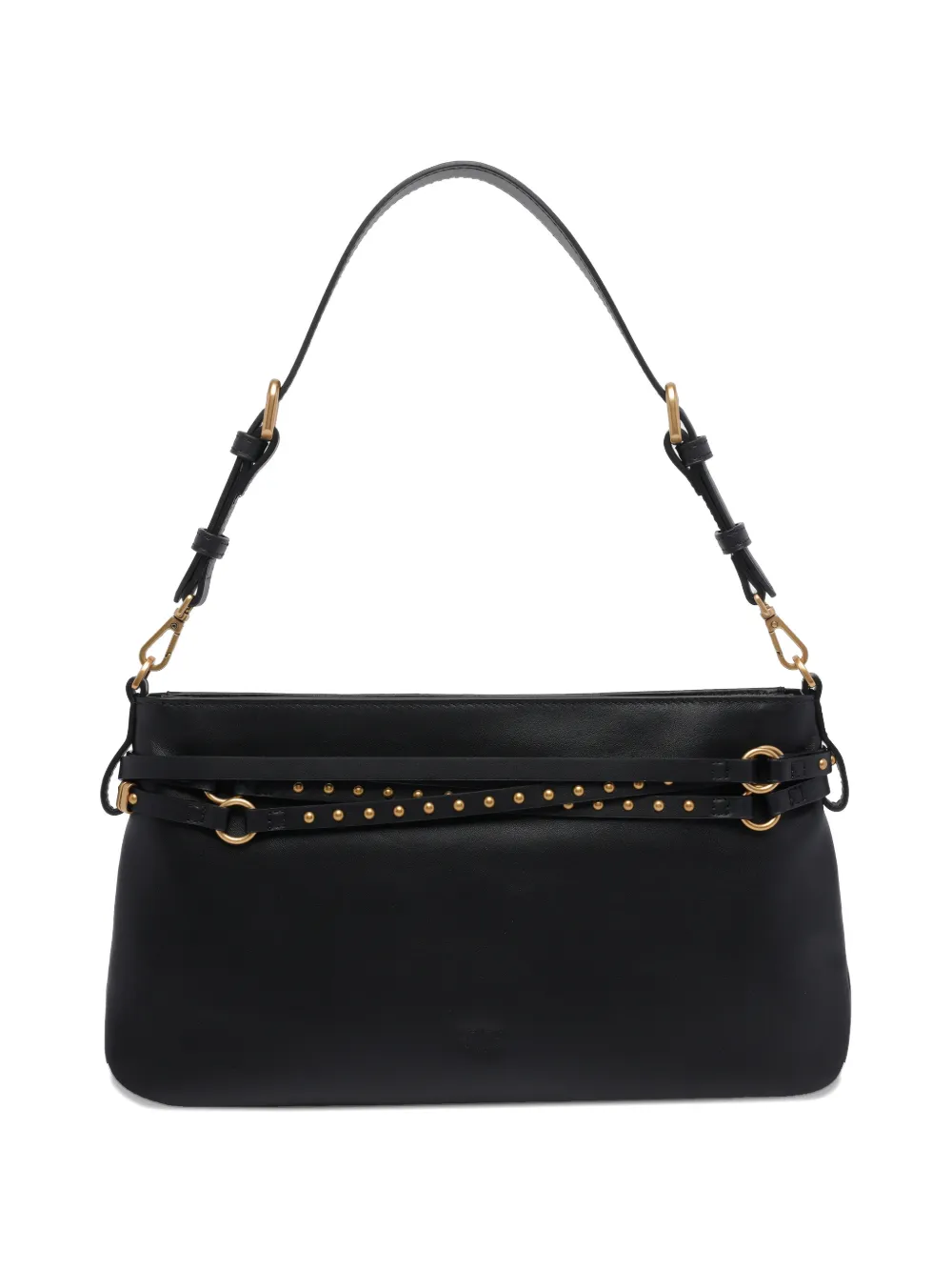 Studded Logo Shoulder Bag