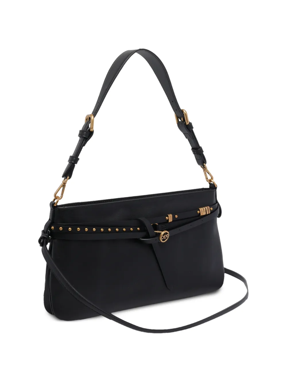 Studded Logo Shoulder Bag