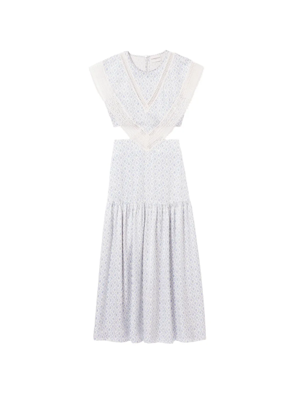 Claudie Pierlot lace-trim cutout dress - Bianco