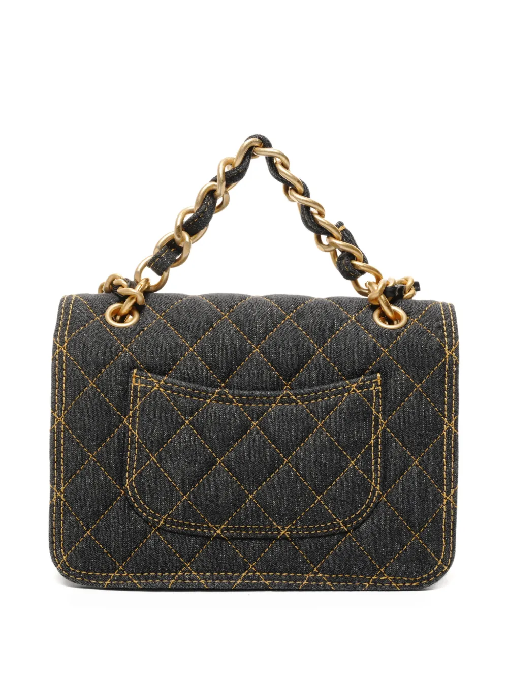 シャネル　ブラックデニム　ショルダーバッグ CHANEL Pre-Owned 2021-2025 フラップ デニムショルダーバッグ