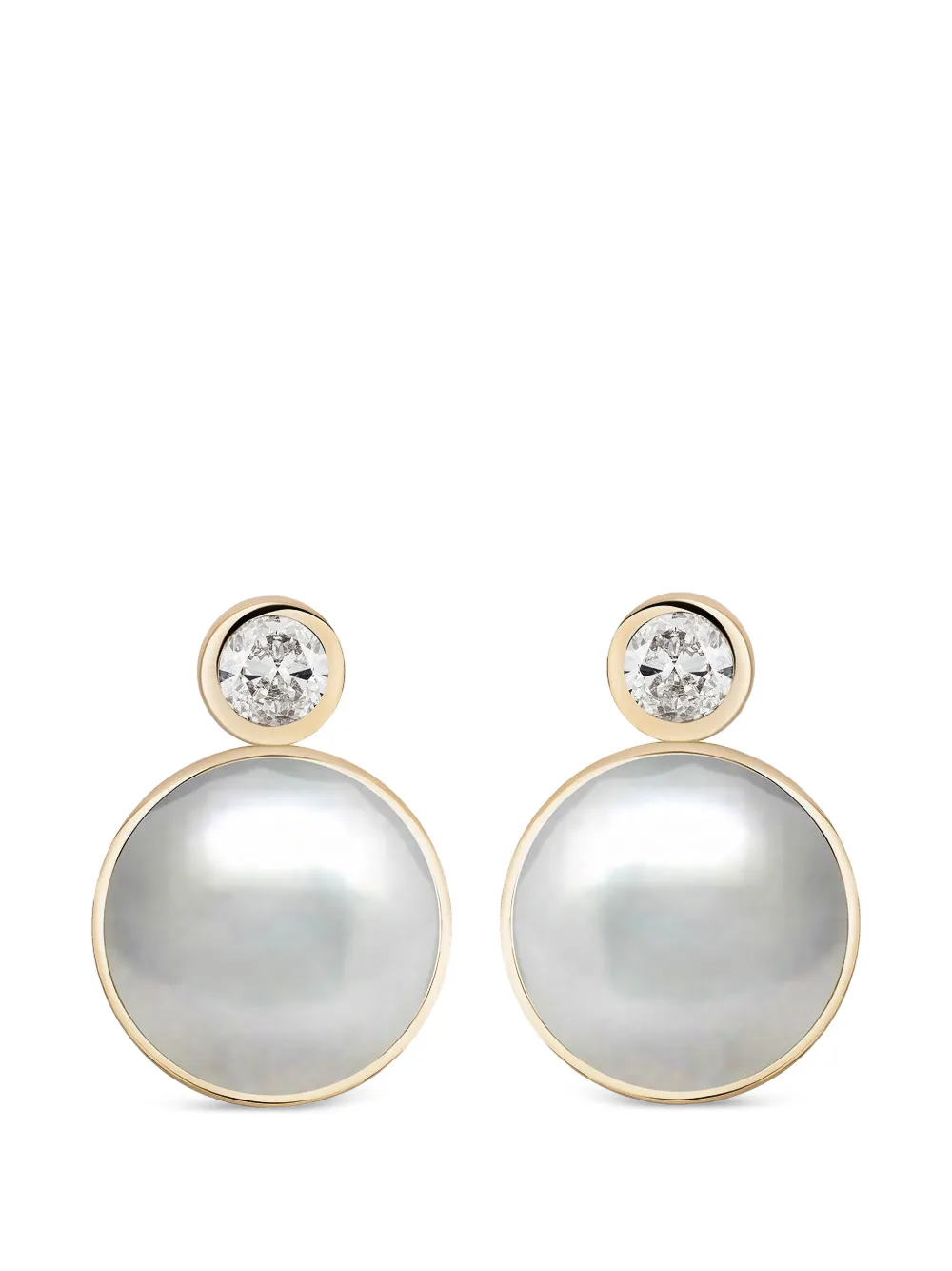 Mason and Books Siren diamond and pearl earrings - Oro