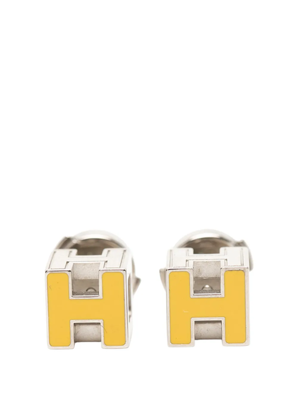 Hermès Pre-Owned 2000-2014 Palladium Plated Cage d H Earrings costume earrings - Argento