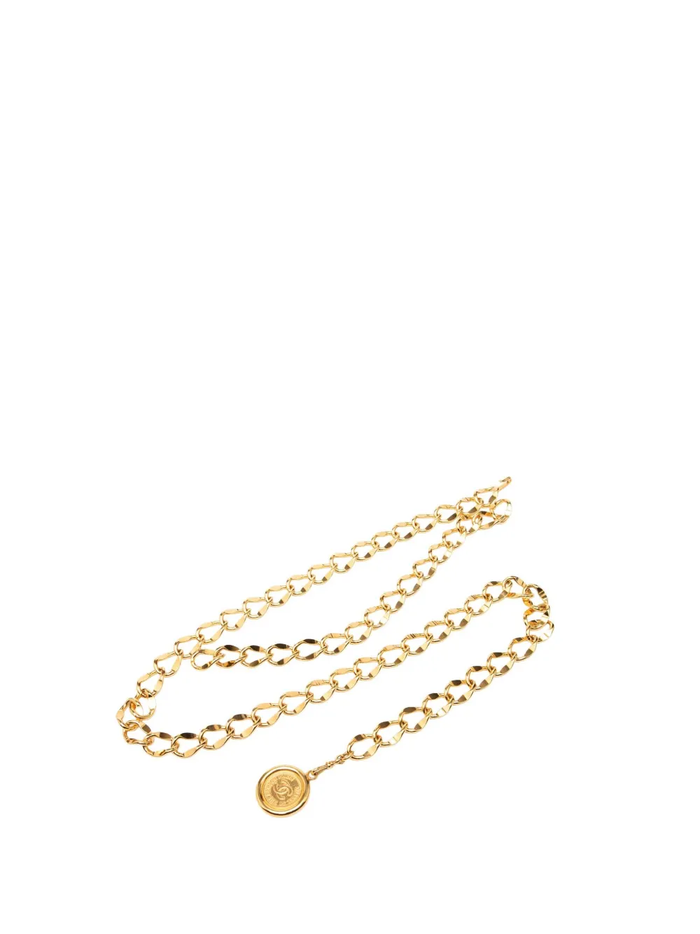 CHANEL Pre-Owned Cintura a catena con medaglione CC placcato in oro 1980-1990