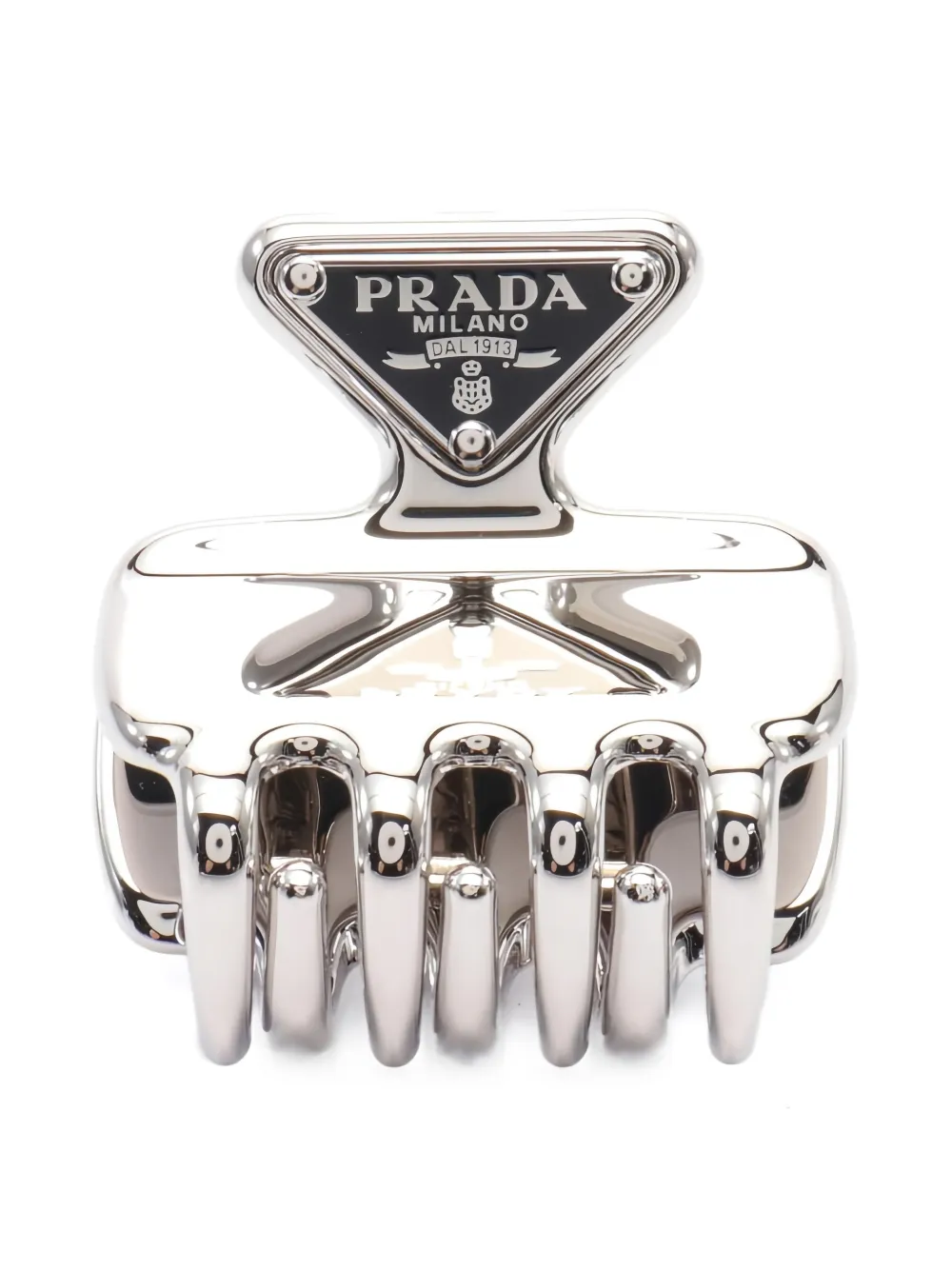Prada Pre-Owned 2020s triangle-logo hair clip - Argento