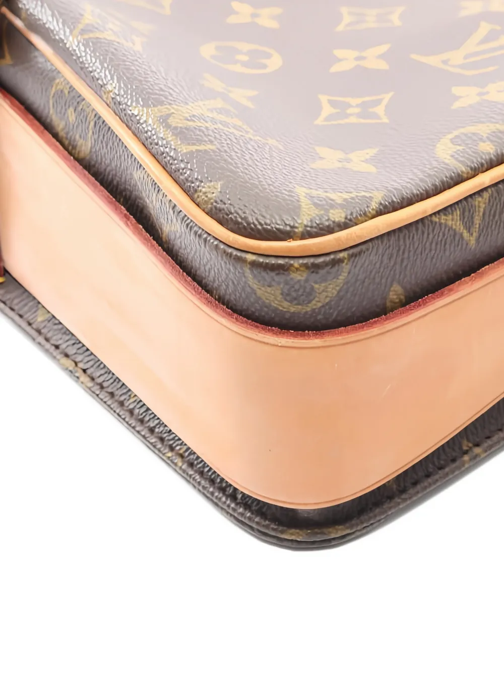 Louis Vuitton Pre-owned 1990 GM Cartesier Monogram Canvas Cross Body Bag in Brown, view 3