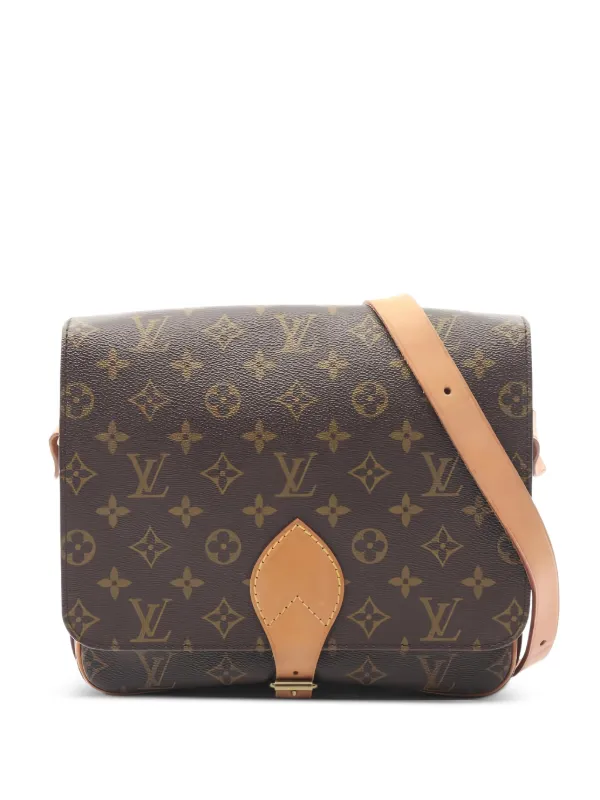 Louis Vuitton Pre-owned 1990 GM Cartesier Monogram Canvas Cross Body Bag in Brown