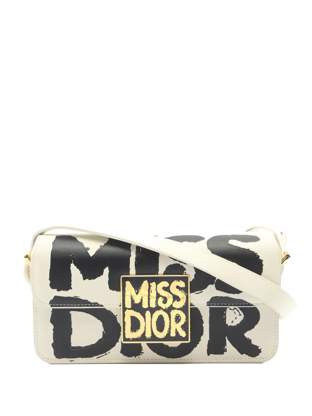 Pre-owned Dior 2010s Miss  Leather Cross Body Bag In Neutral