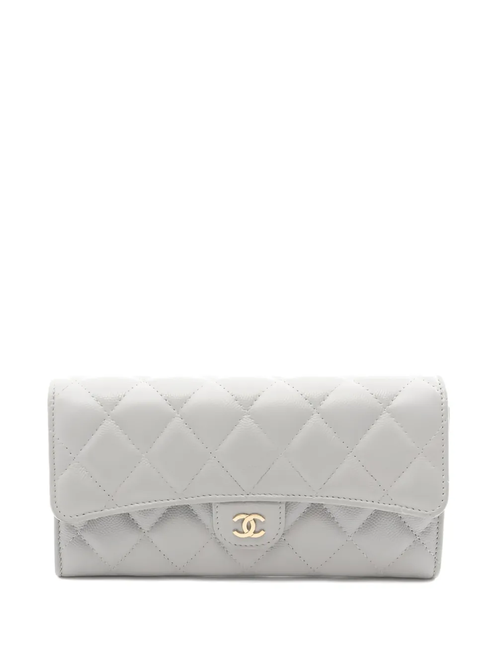 CHANEL Pre-Owned 2021-2022 interlocking-CC wallet - Grigio