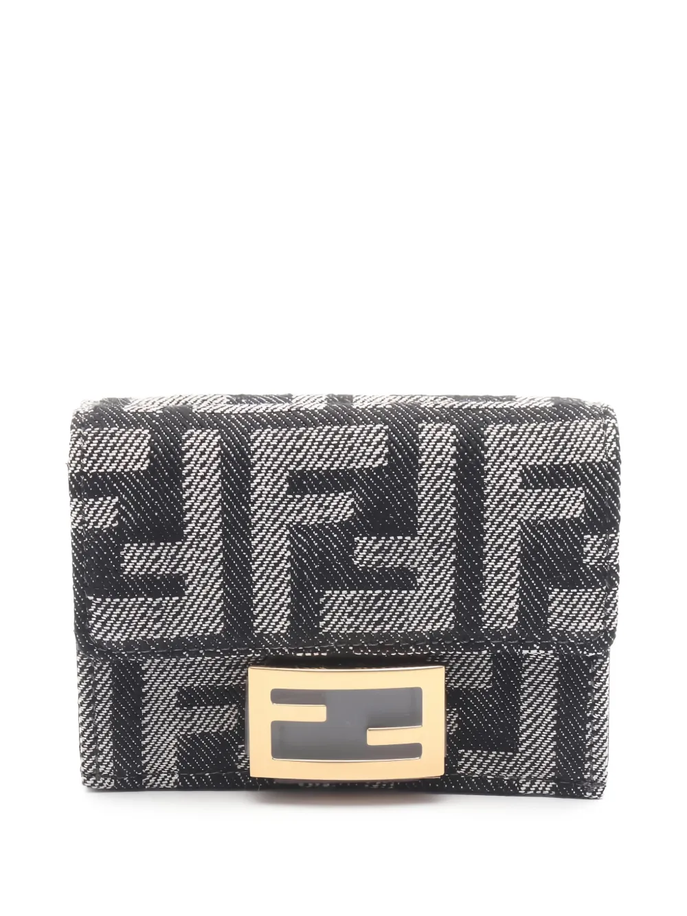 Fendi Pre-Owned 2020s Baguette Micro jacquard trifold wallet - Blu