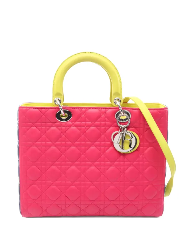 Dior Pre-owned Canage Leather Tote Bag in Pink