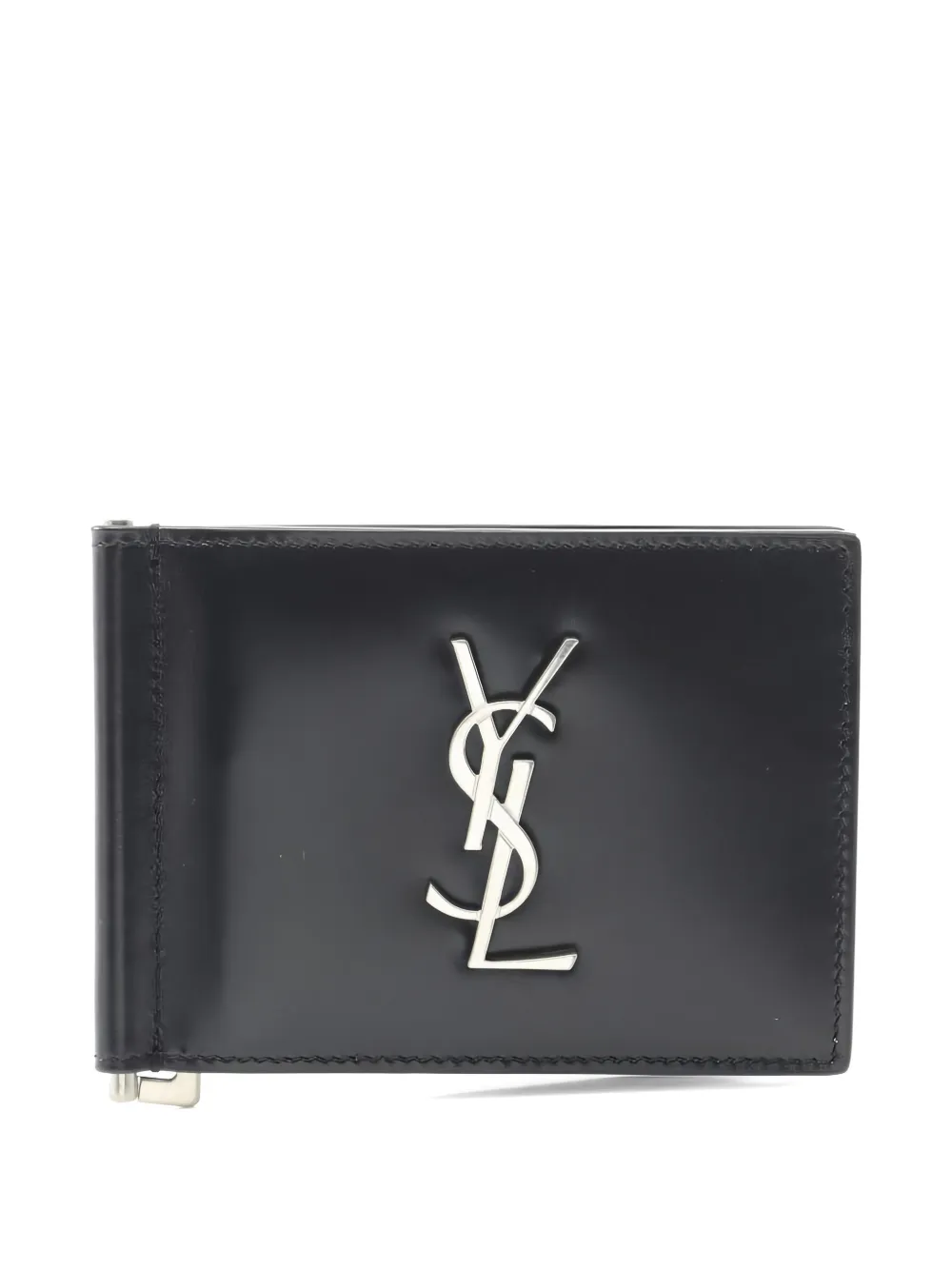 Saint Laurent Pre-Owned logo-appliqué leather bi-fold wallet - Nero