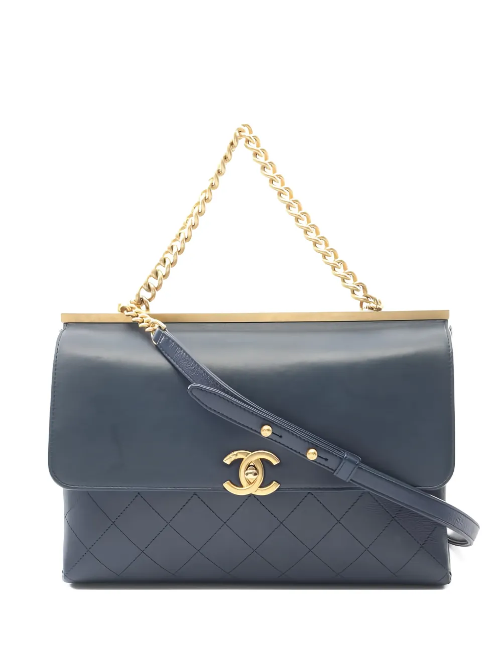 CHANEL Pre-Owned 2019 31 Rue Cambon matelassé chain tote bag - Blu