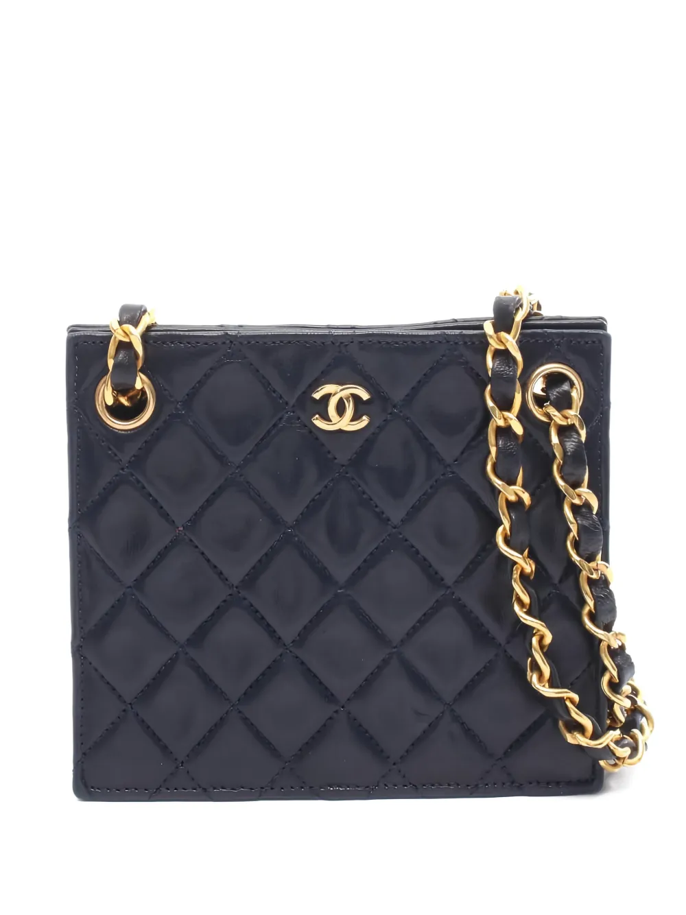 CHANEL Pre-Owned 1986-1988 matelassé chain mini bag - Blu