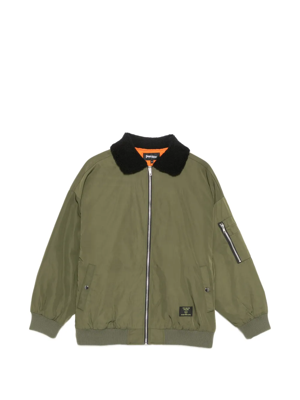 PEACE AND AFTER zipped embroidered jacket - Verde