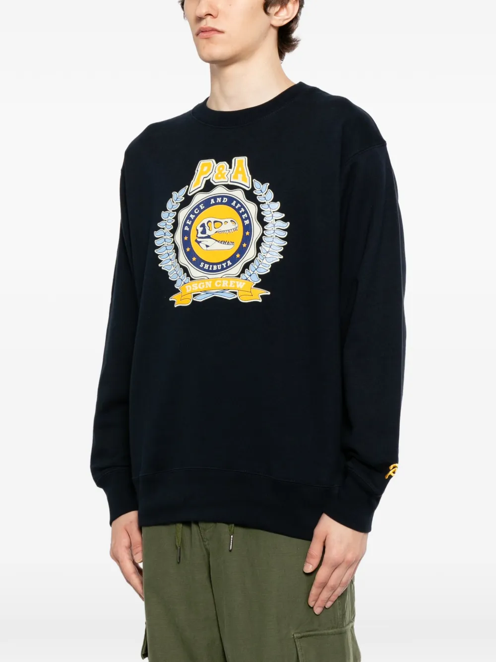  Peace And After Crew-neck Sweatshirt - Blue 