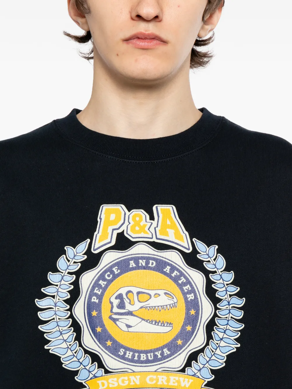 PEACE AND AFTER Sweater met ronde hals Blauw