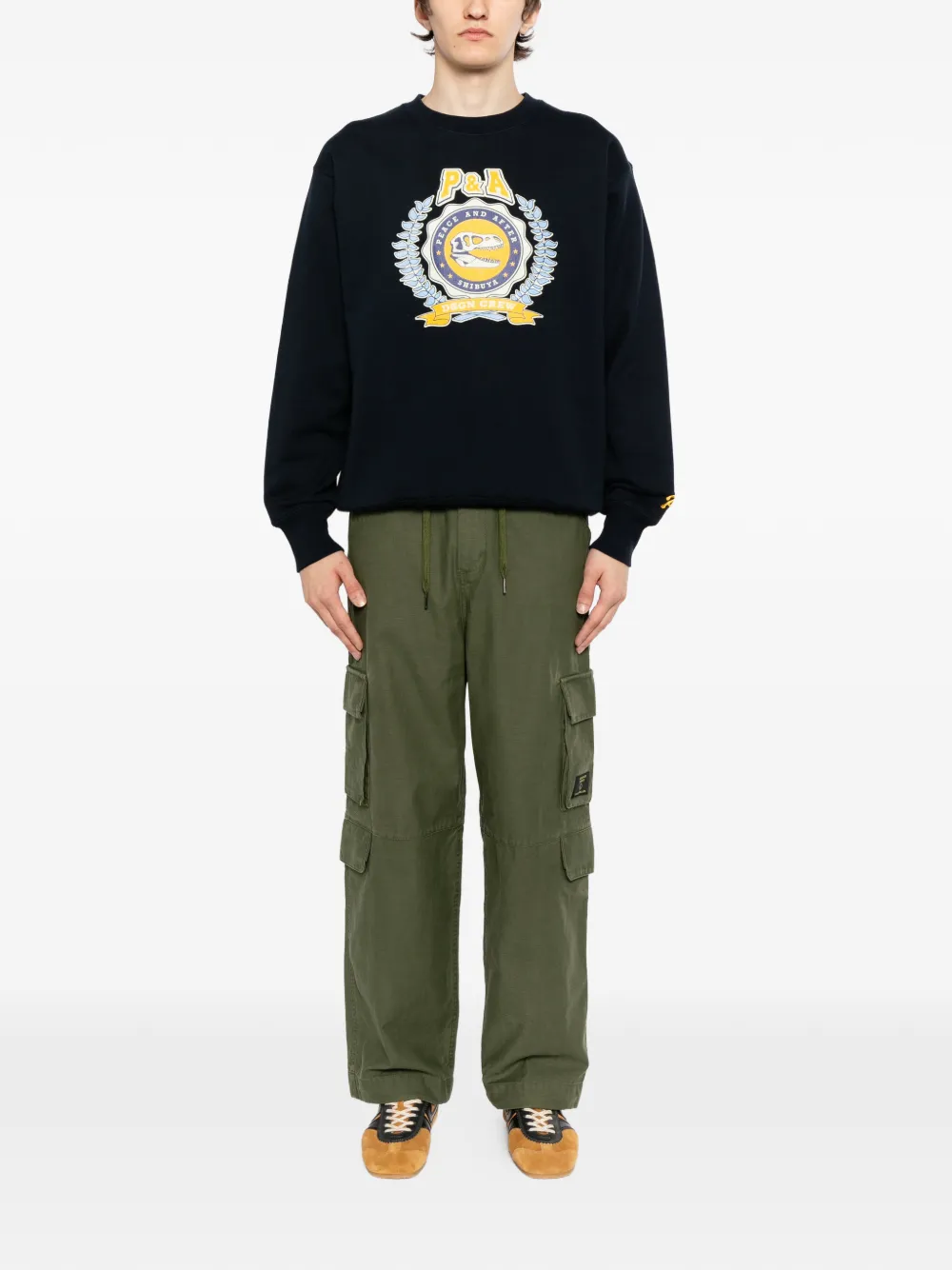  Peace And After Crew-neck Sweatshirt - Blue 
