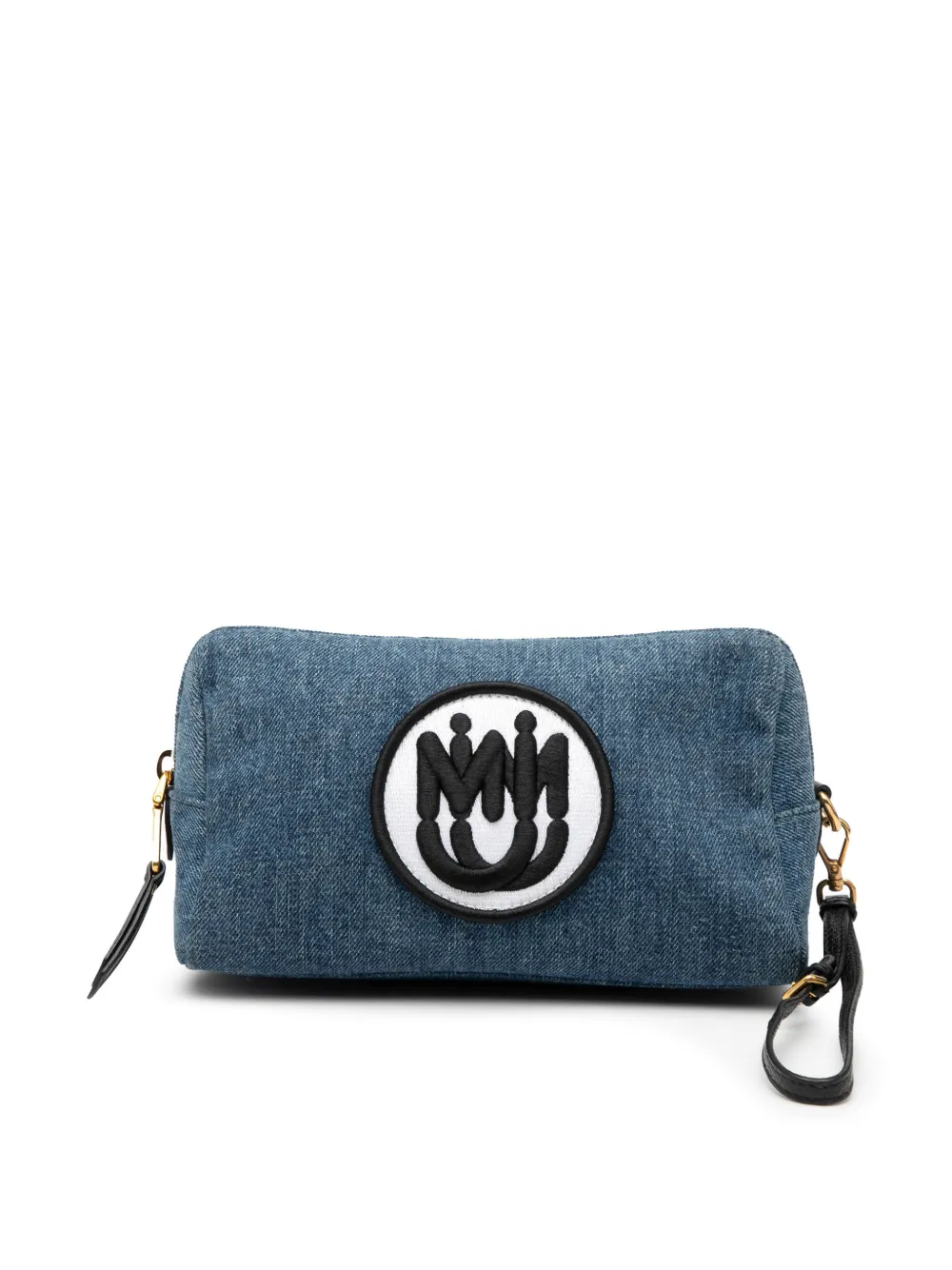 Miu Miu Pre-Owned Pouch in denim con ricamo logo 2010-2025 - Blu