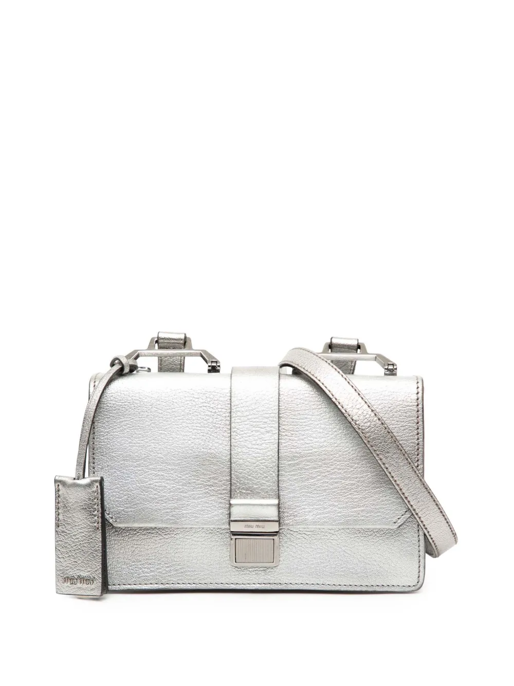 Miu Miu Pre-Owned 2010-2025 Metallic Goatskin Madras crossbody bag - Argento