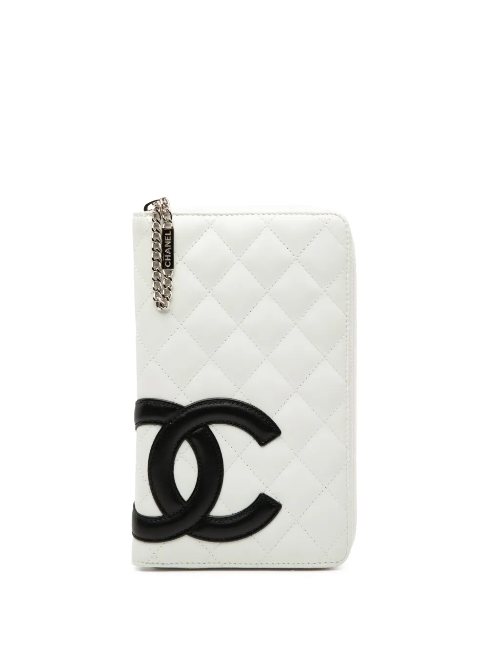 CHANEL Pre-Owned 2005-2006 CC Quilted Lambskin Cambon Ligne Zippy Organizer Wallet long wallets - Bianco
