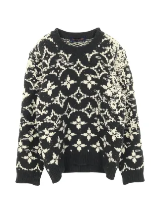 sarineizhanghui　Louis Vuitton 迷彩ニット Louis Vuitton Pre-Owned 2010s Monogram Sweater | Black | FARFETCH