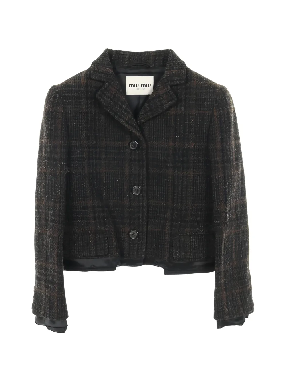 Miu Miu Pre-Owned 2010s plaid wool jacket - Grigio