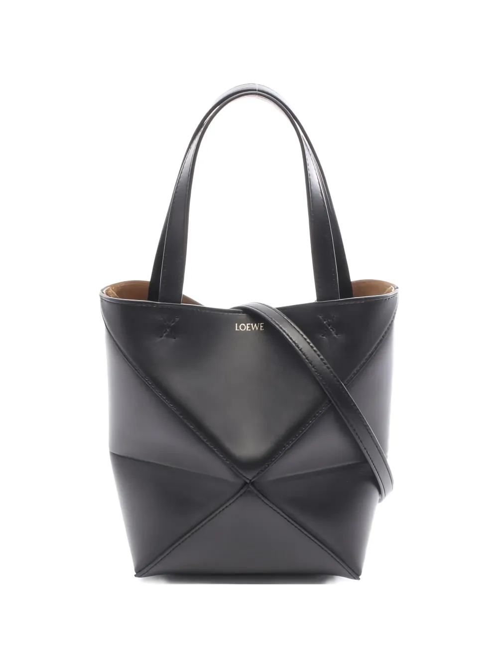 Loewe Pre-Owned 2020s mini puzzle leather tote bag - Nero