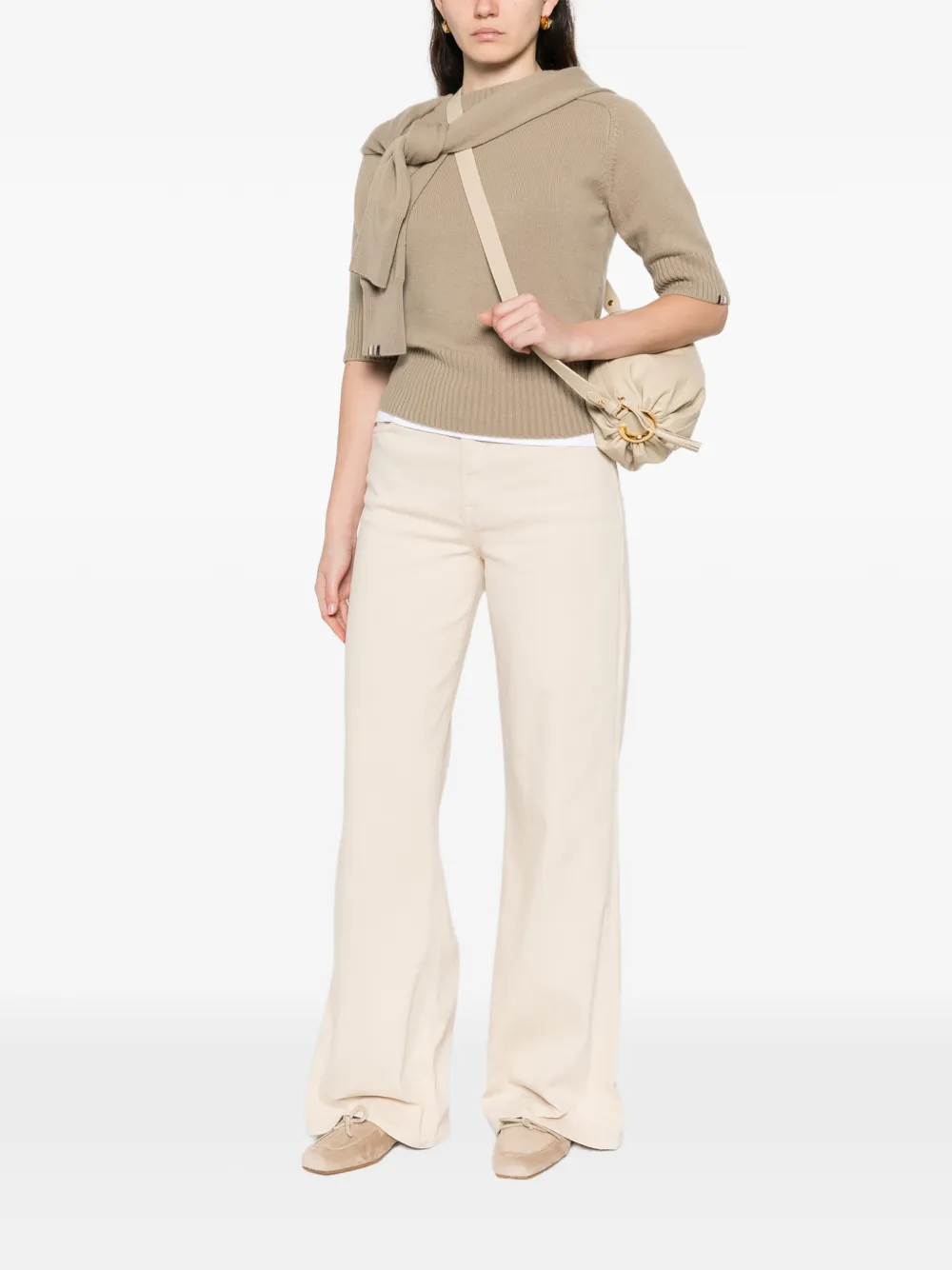 extreme cashmere Lauren geribbelde trui Beige