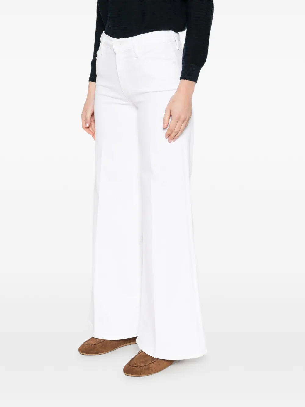 MOTHER Jeans met wijde pijpen Wit