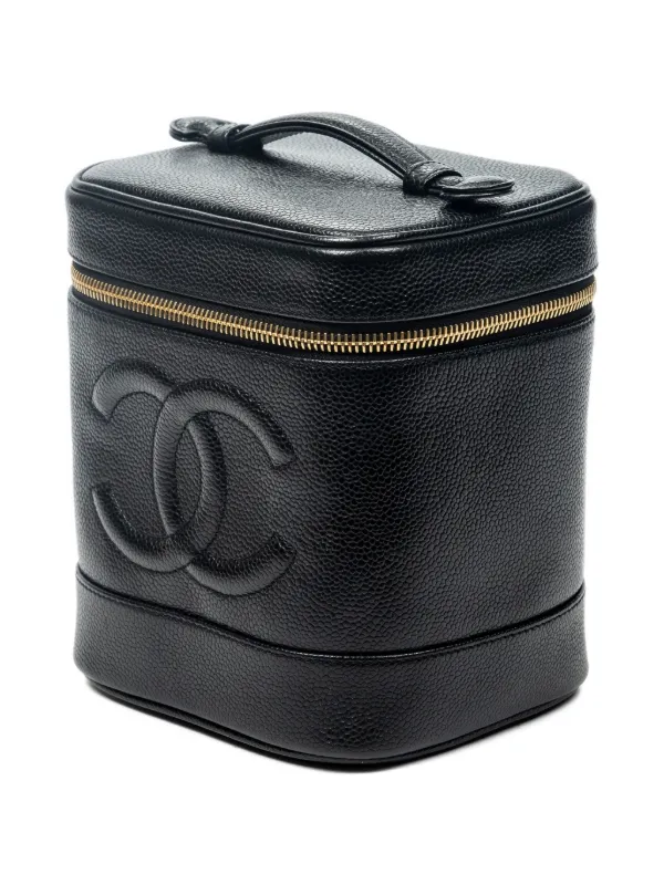 CHANEL 大容量ポーチ 化粧コスメポーチ ブラック CHANEL Pre-Owned コスメポーチ | ブラック | FARFETCH JP