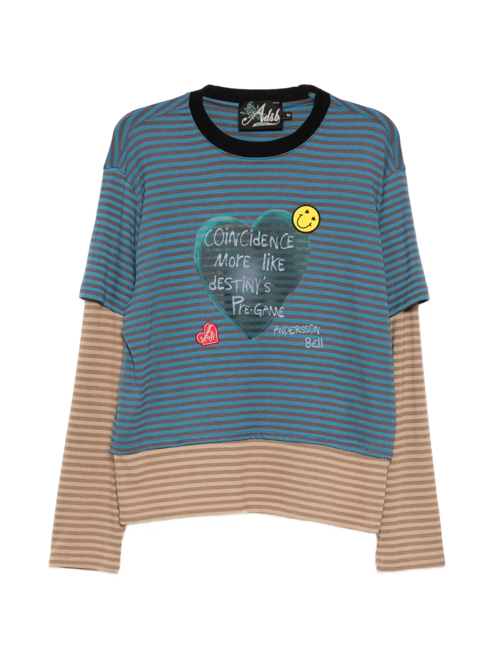 Andersson Bell T-shirt a righe con stampa grafica - Blu