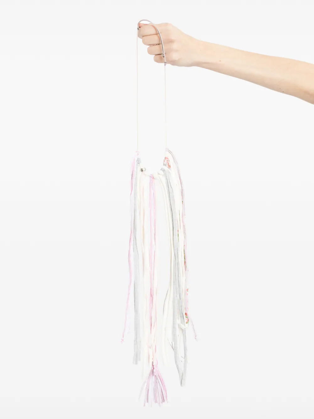  Open Yy Fringed Necklace - Pink 