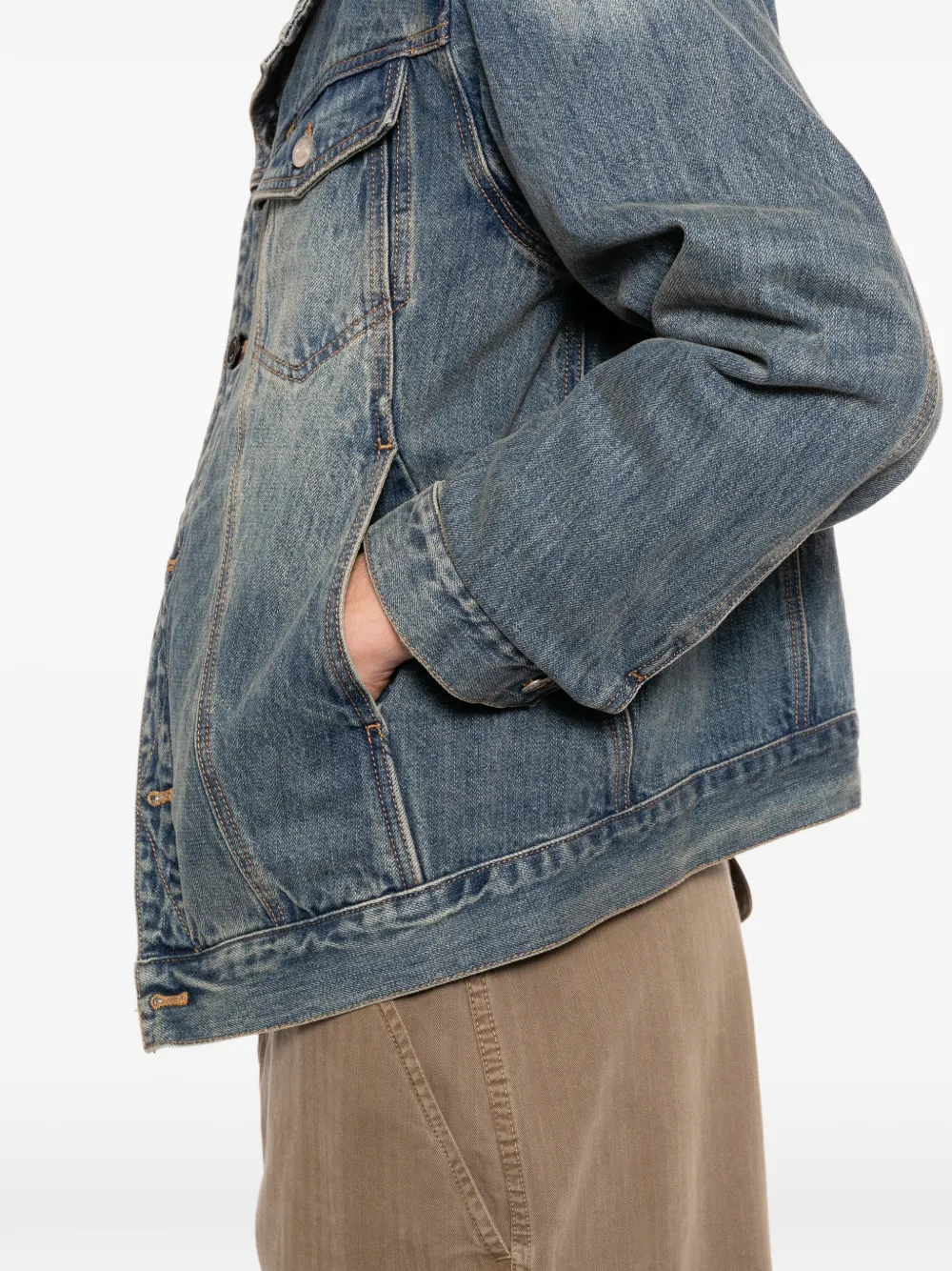 Andersson Bell Asymmetrisch gelaagd denim jack Blauw