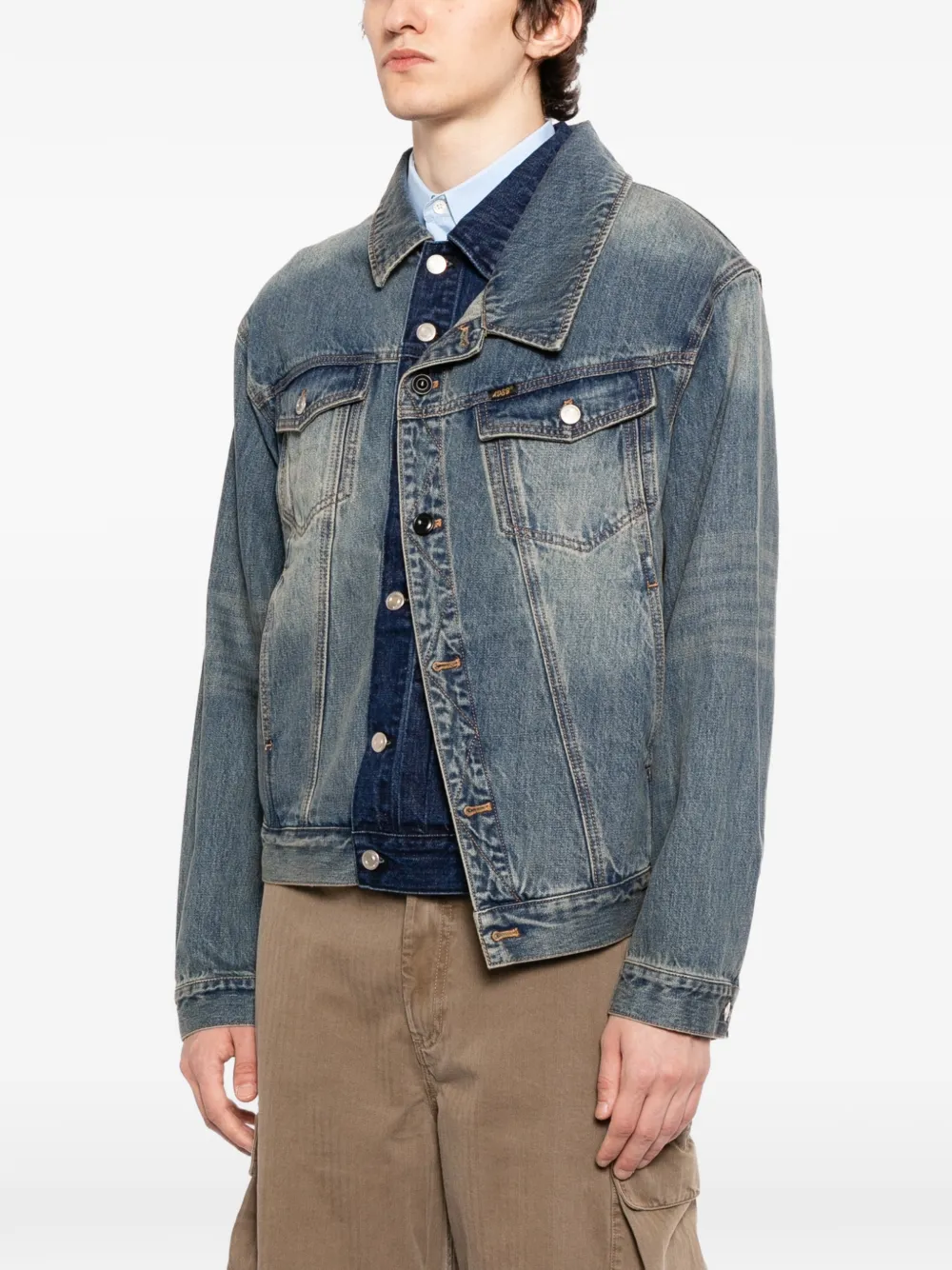  Andersson Bell Asymmetric-layered Denim Jacket - Blue 